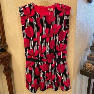 NWT~CATIMINI Girls Kids Black Hot Pink Floral Dress Size 10Y